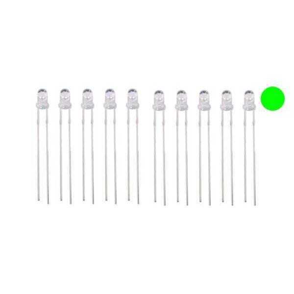 3mm Transparent Green Led Package - 10 - 1