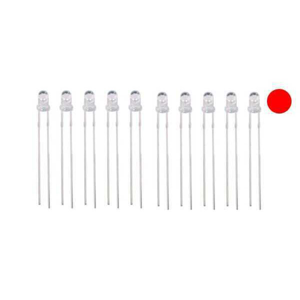 3mm Transparent Red Led Package - 10 - 1