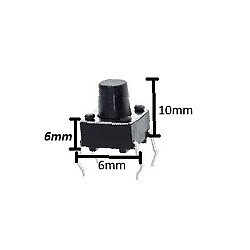 4 Pinli Push Buton - 6x6x8 mm - Siyah - Robotistan