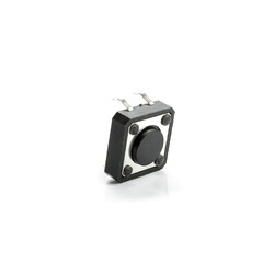 4 Pinli Push Buton - Siyah (12x12x1 mm) 