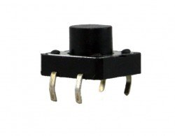 4 Pinli Push Buton - Siyah (12x12x4 mm) - China