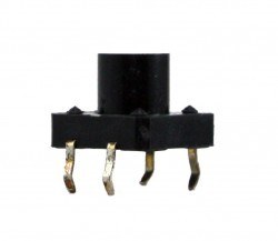 4 Pinli Push Buton - Siyah (12x12x10 mm) - China