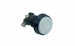 43mm LED Arcade Basmalı Buton Beyaz - Robotistan