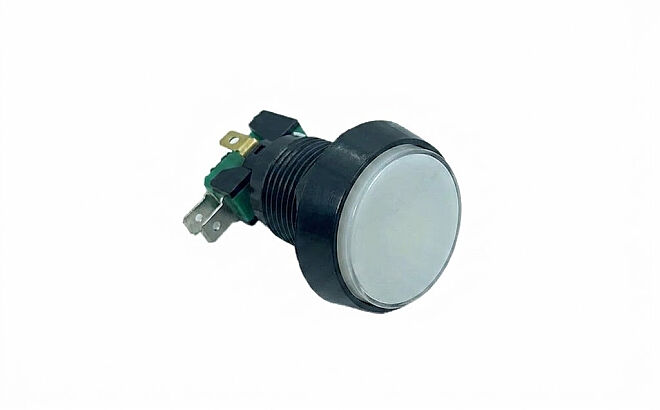 43mm LED Arcade Basmalı Buton Beyaz - 1