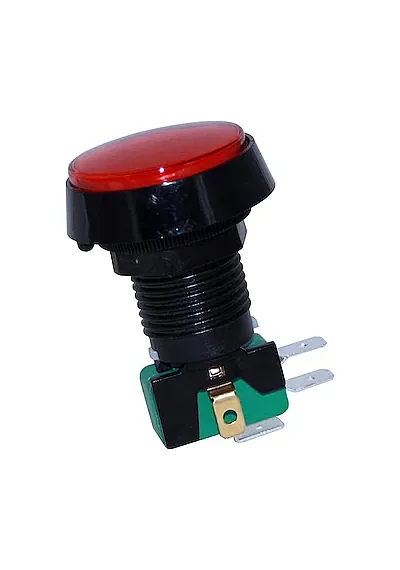 43mm LED Arcade Basmalı Buton Kırmızı - 1
