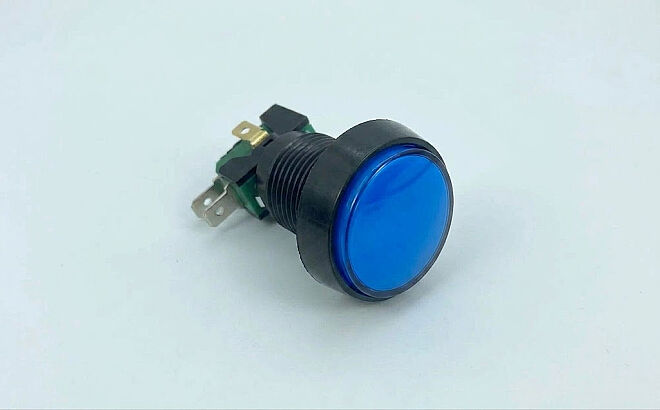 43mm LED Arcade Basmalı Buton Mavi - 1