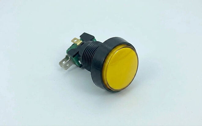43mm LED Arcade Basmalı Buton Sarı - 1