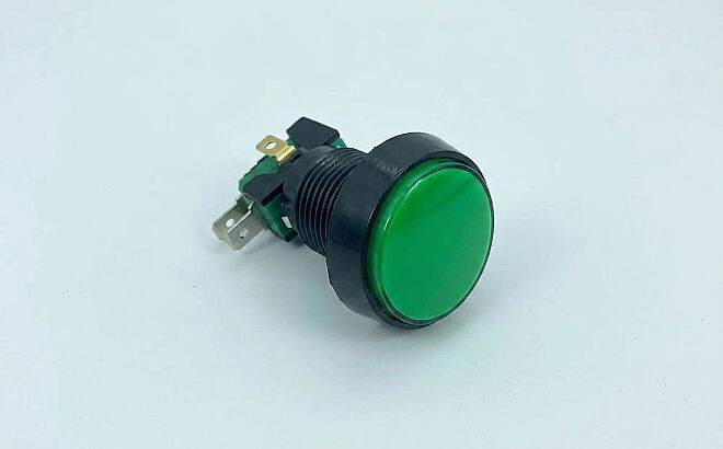 43mm LED Arcade Basmalı Buton Yeşil - 1