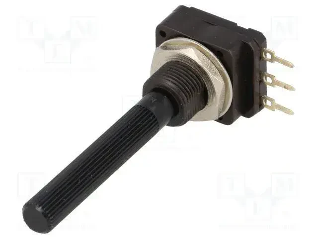 47K Plastic Black Potentiometer - Robotistan