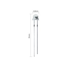 4.8 mm Şeffaf Mantar Beyaz Led Paketi - 10 Adet - 2