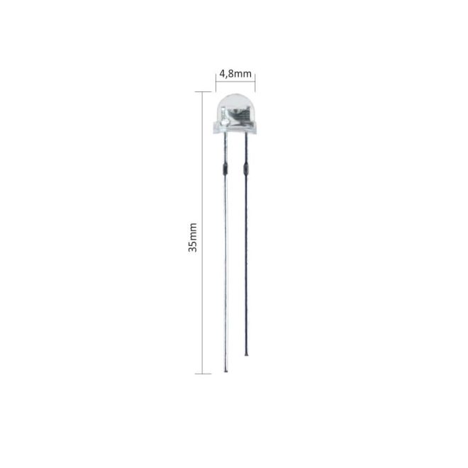 4.8 mm Şeffaf Mantar Beyaz Led Paketi - 10 Adet - 2