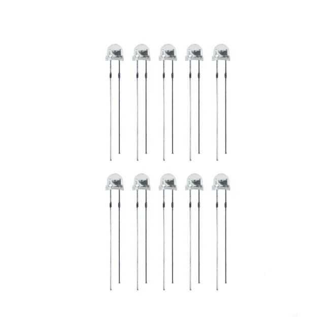 4.8 mm Şeffaf Mantar Beyaz Led Paketi - 10 Adet - 3