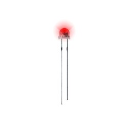 4.8 mm Şeffaf Mantar Kırmızı Led Paketi - 10 Adet 