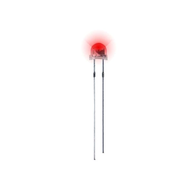 4.8 mm Şeffaf Mantar Kırmızı Led Paketi - 10 Adet - 1