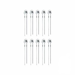 4.8 mm Şeffaf Mantar Kırmızı Led Paketi - 10 Adet - 3