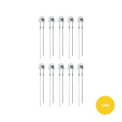 4.8 mm Şeffaf Mantar Sarı Led Paketi - 10 Adet 