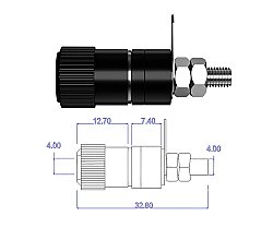 4mm Bağlantı Terminali Büyük Boy Siyah - 2