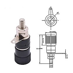 4mm Bağlantı Terminali Büyük Boy Siyah - 3