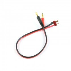 4mm Banana to Male T Plug Cable - 30cm, 18AWG 