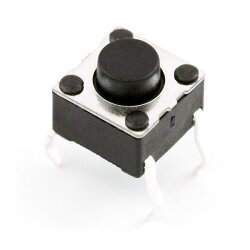 4-Pin Push Button - Black (6x6x10 mm) - Robotistan