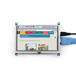 WaveShare 5 Inch HDMI Rezistif Dokunmatik LCD Ekran - 800x480 (B) - 5