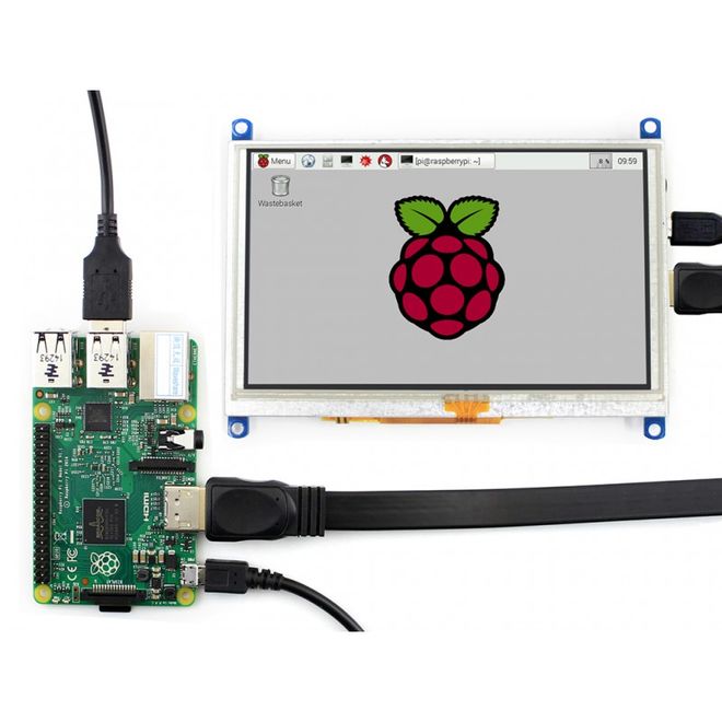 WaveShare 5 Inch HDMI Rezistif Dokunmatik LCD (Çoklu Sistem) - 800x480 (G) - 3