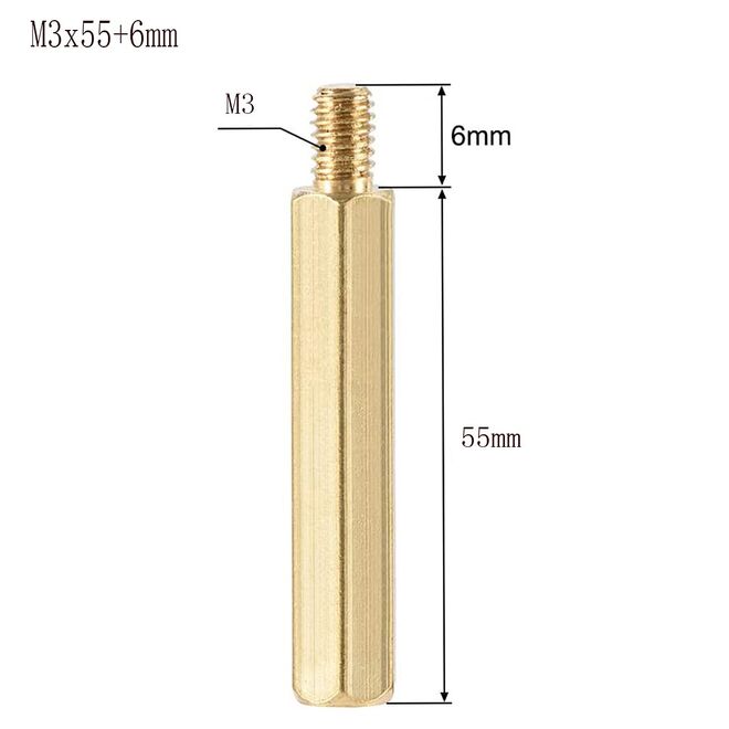 55mm M3 Metal Dişi-Erkek Aralayıcı (Standoff-Spacer-Yükseltici) - 3