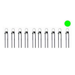 5 mm Şeffaf Yeşil Led Paketi - 10 Adet 