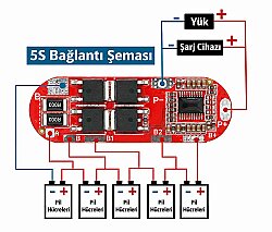 5S 25A 18650 BMS Pil Koruma Devresi - 2