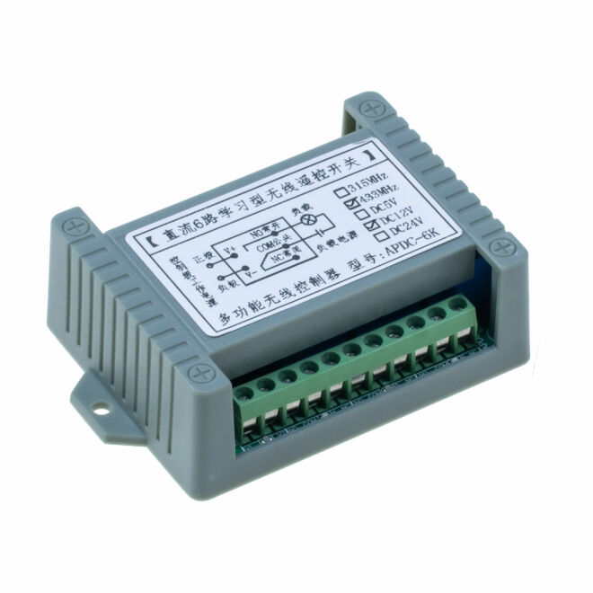 6 Kanal 433 MHz Kablosuz RF Alıcılı Röle Kartı - Kutulu - 2