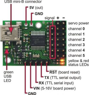 6 Kanal USB Servo Motor Kontrol Kartı - PL-1350 - 3
