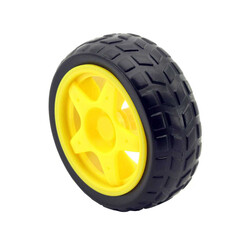 6 V 250 RPM Motor Compatible Wheels - Yellow Wheel 