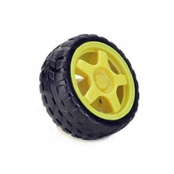 6 V 250 RPM Motor Uyumlu Tekerlek - Sarı Tekerlek - 2