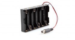 6'lı AA Pil Yuvası (Barrel Jack Çıkışlı) - Pil Yatağı - 2