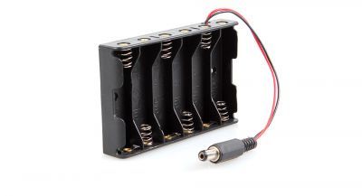 6'lı AA Pil Yuvası (Barrel Jack Çıkışlı) - Pil Yatağı - 2