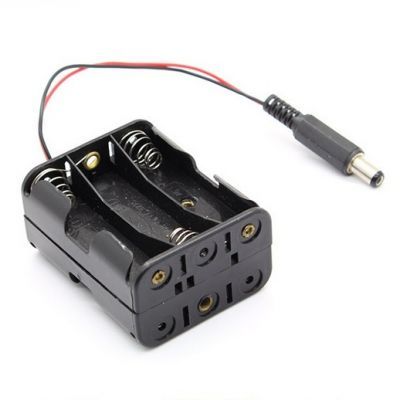 6'lı AA Pil Yuvası (Çift Taraflı ve Barrel Jack Çıkışlı) - Pil Yatağı - 1