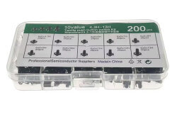 6x6 Tact Switch 4 Pin Button Set - 200 Pieces (10 Different Sizes) - 1