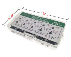 6x6 Tact Switch 4 Pin Button Set - 200 Pieces (10 Different Sizes) - 3