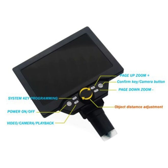7 Inch 1200X USB 12MP Digital Microscope - Without LED - 6