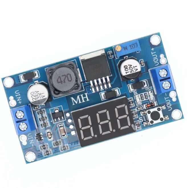 7-Segment Adjustable 4A Voltage Regulator Board (Step-Up) - 1