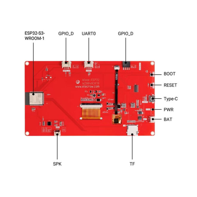 7.0 Inch ESP32 HMI TFT LCD Touch Display - Enclosed - 6