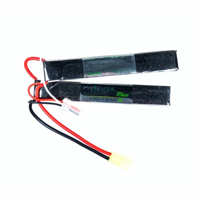 7,4V 2S Airsoft Lipo Batarya-Pil 1500mAh 25C - (6x20x128x2) - 1