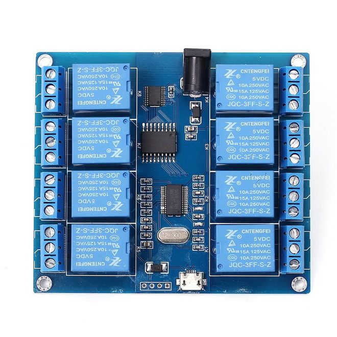 8 Kanal 5 V Seri Haberleşme Kontrollü Röle Kartı (Mikro USB & Pin) - 2