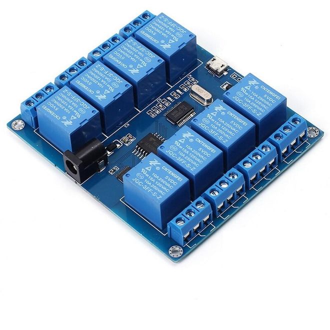 8 way 5 V Serial Control Relay Module (Micro USB & Pin) - 1