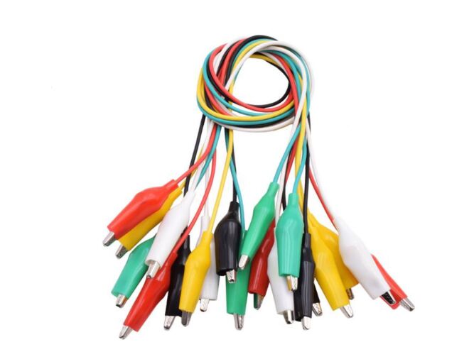 8 mm Double-Ended Medium Size Alligator Clip Cable (35-27 mm) 45 cm - 10 Pieces - 1