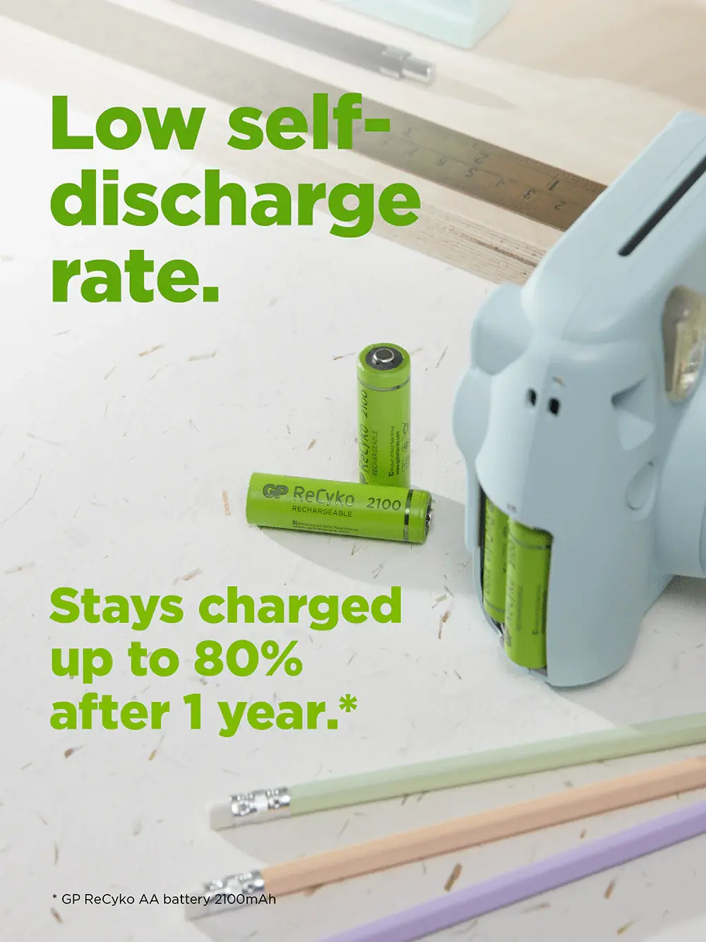 GP ReCyko Ni-MH 2100 AA Rechargeable Pen Battery 1.2 Volt - 6 Pieces 2