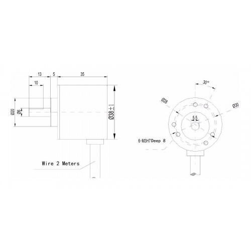 Incremental Optical Rotary Encoder 400 Pulse LPD3806-400BM-G5-24C