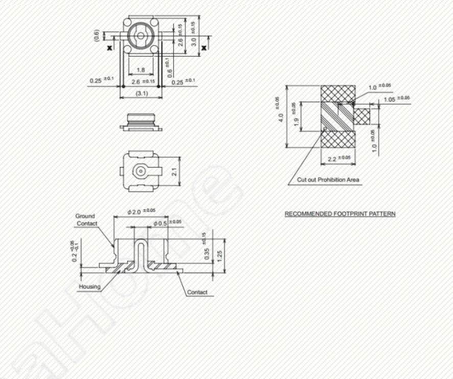 Antenna Home AHCG.204 IPX G1 SMD RF Connector