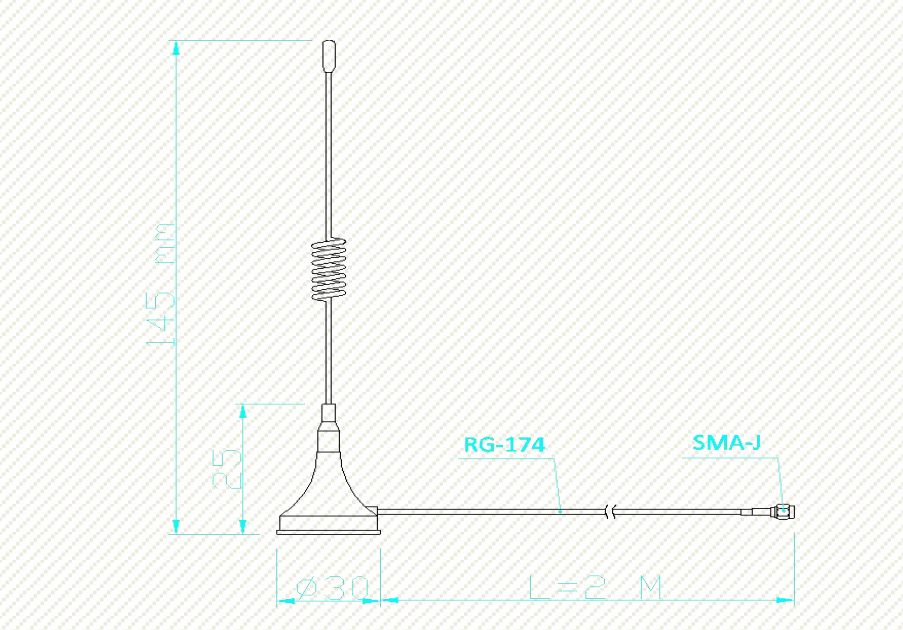 Antenna Home AH1G.406 433MHz Magnetic SMA Antenna