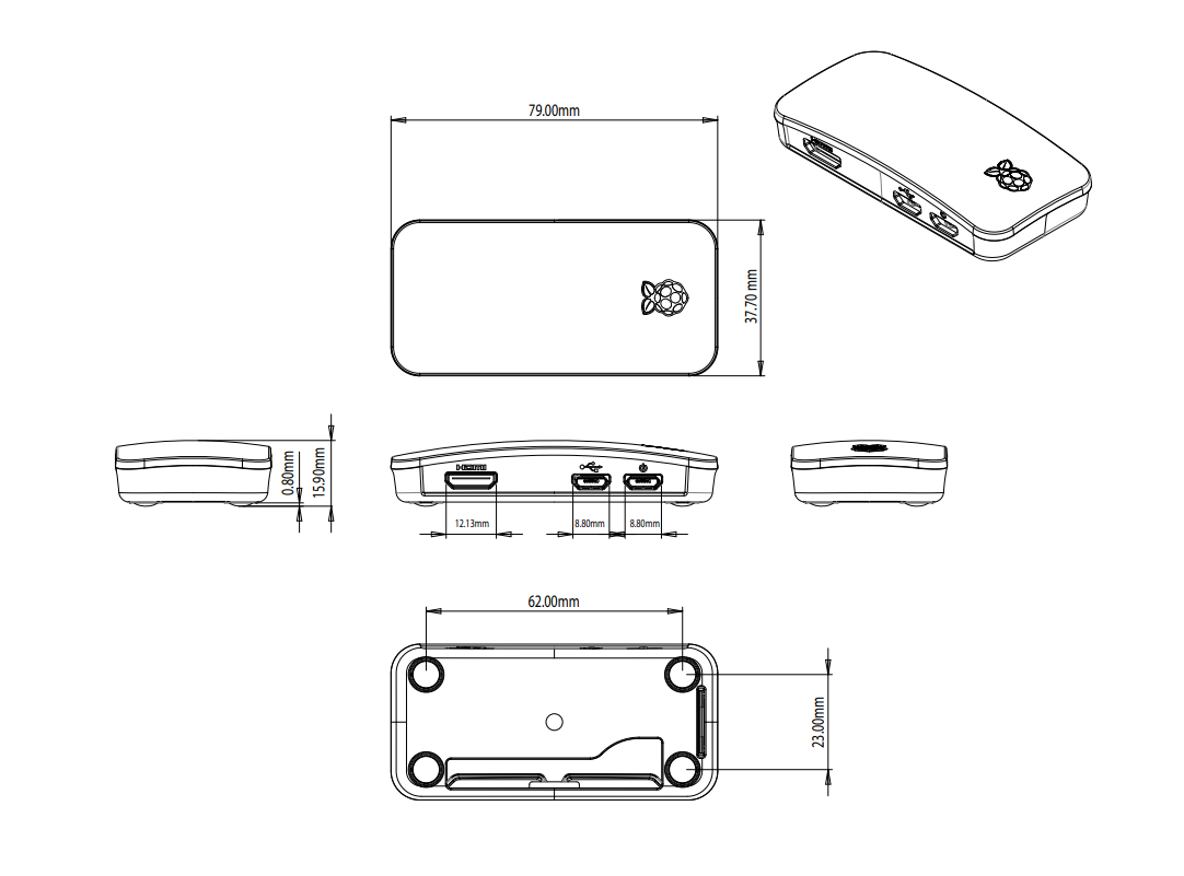 Raspberry Pi Zero Orijinal Muhafaza Kutusu